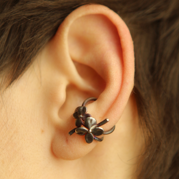 Cuff in silver, Hydrangea, фото 3